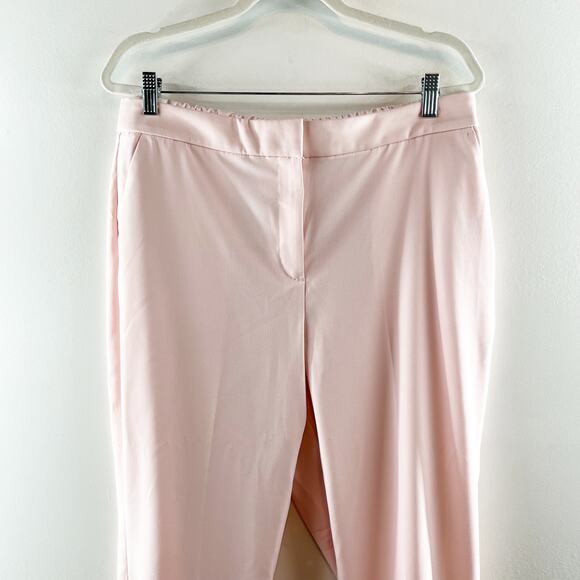 J. Crew High Rise Elastic Back Waist Straight Leg Trouser Pants Pink 14 - Picture 4 of 10